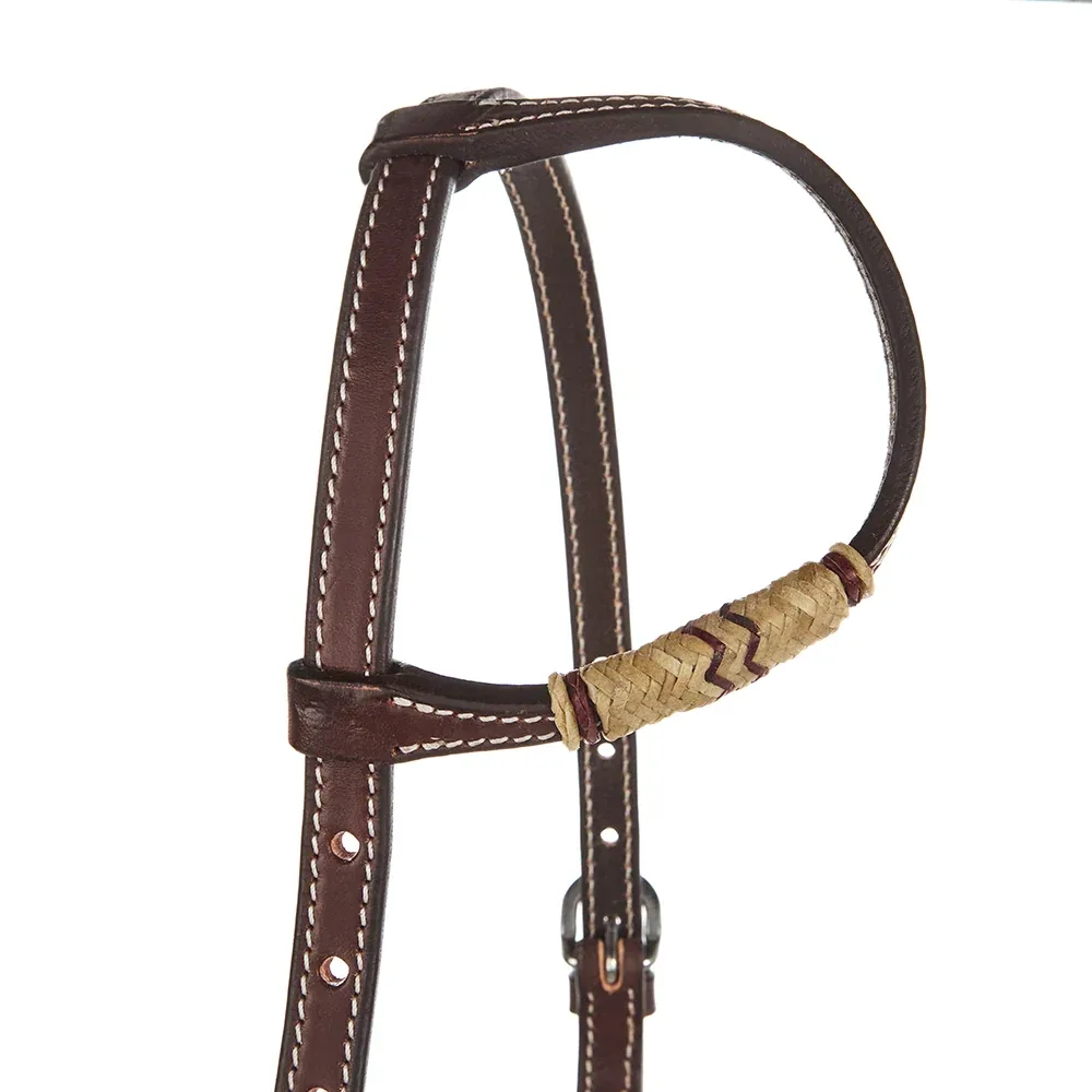 WD Tack Chocolate Natural Rawhide Quick Change Single Ear Headstall - Image 2