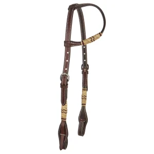 WD Tack Chocolate Natural Rawhide Quick Change Single Ear Headstall