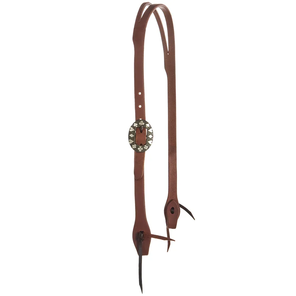 WD Tack Heavy Oil Harness Leather Card Suite Single Buckle Slit Ear Headstall - Image 2