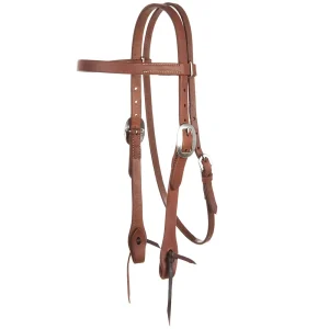 WD Tack Heavy Oil Harness Leather Double Buckle 3/4 Browband Headstall