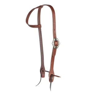 WD Tack Heavy Oil Harness Leather Floral Diamond Single Buckle Single Ear Headstall