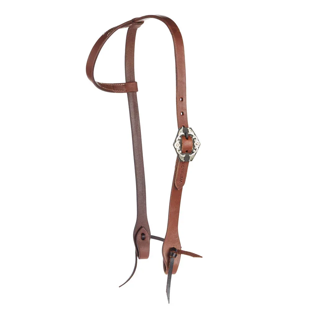 WD Tack Heavy Oil Harness Leather Floral Diamond Single Buckle Single Ear Headstall