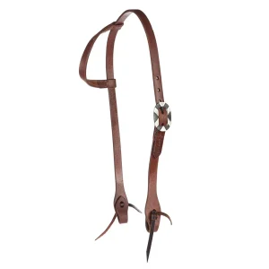 WD Tack Heavy Oil Harness Leather Oval Silver Bar Buckle Single Ear Headstall