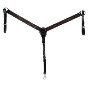WD Tack Heavy Oiled Antique Floral 1.5in Straight Breast Collar