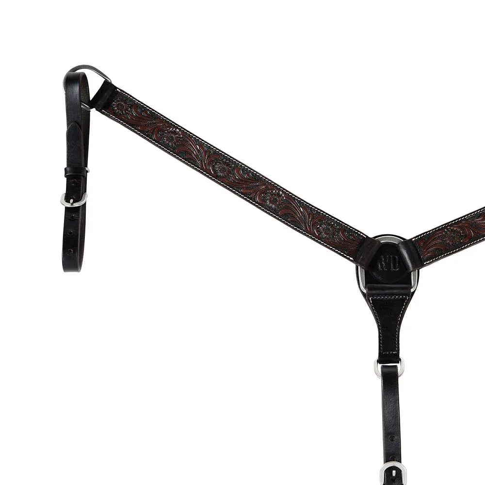 WD Tack Heavy Oiled Antique Floral 1.5in Straight Breast Collar - Image 2