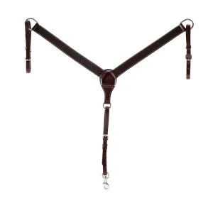 Wd Tack Heavy Oiled Basket Tooled 1.5in Straight Breast Collar