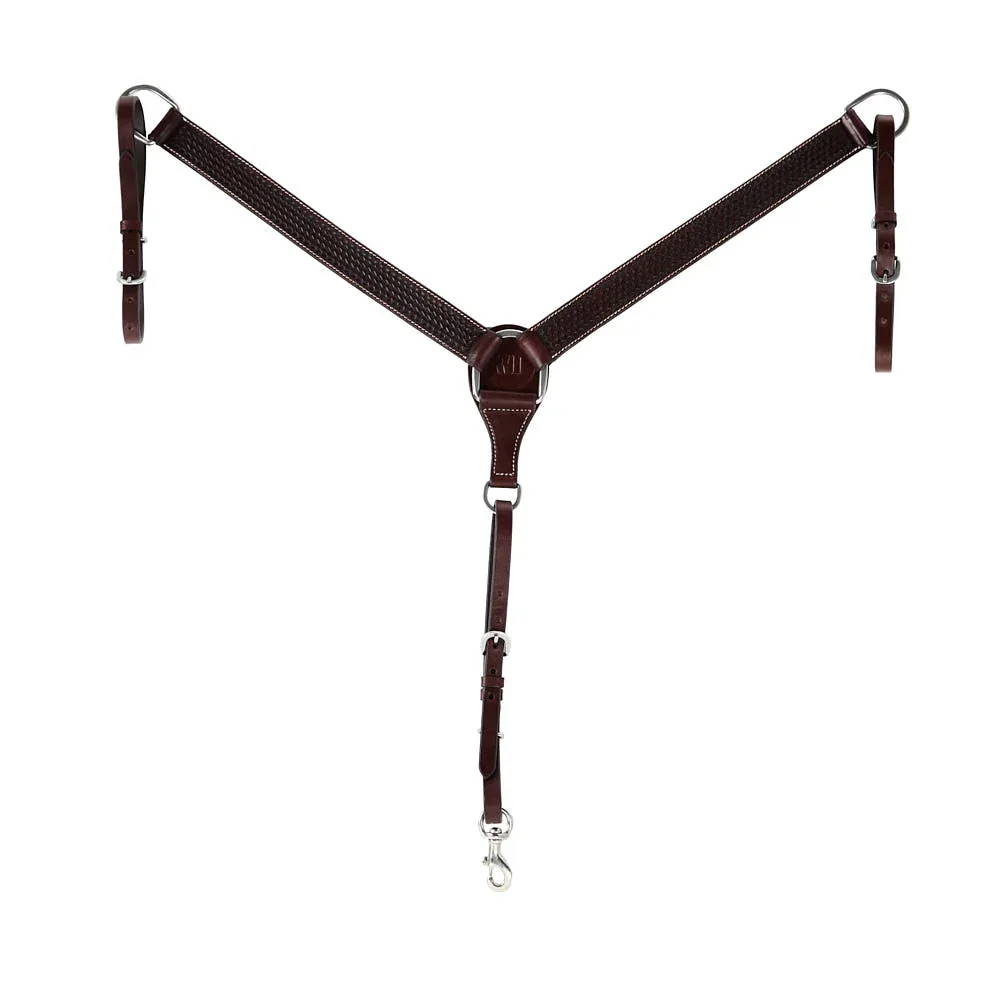Wd Tack Heavy Oiled Basket Tooled 1.5in Straight Breast Collar