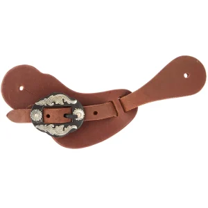 WD Tack Ladies Youth Heavy Oiled Cowboy Spur Straps with Double Flower Buckles