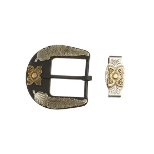 WD Tack Leaf Black Iron Belt Buckle and Keeper