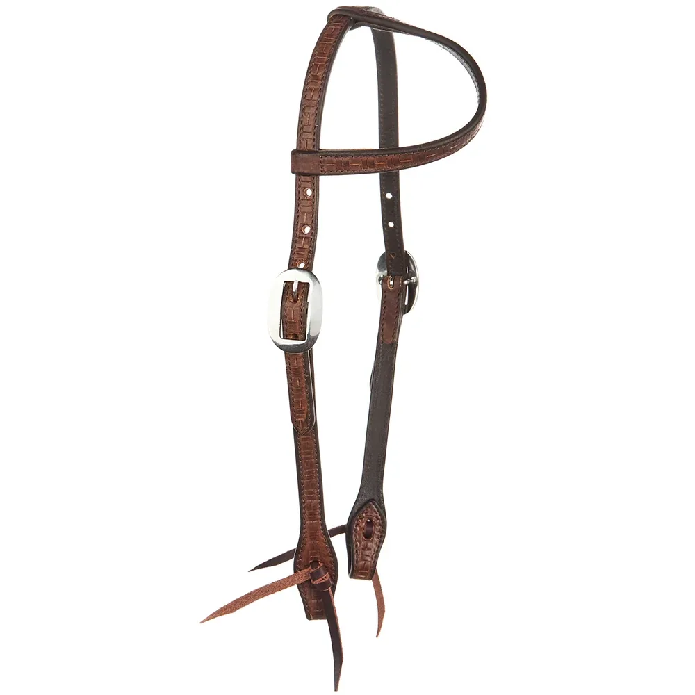 WD Tack Medium Oil Brick Tooling 5/8 inch Single Ear Headstall