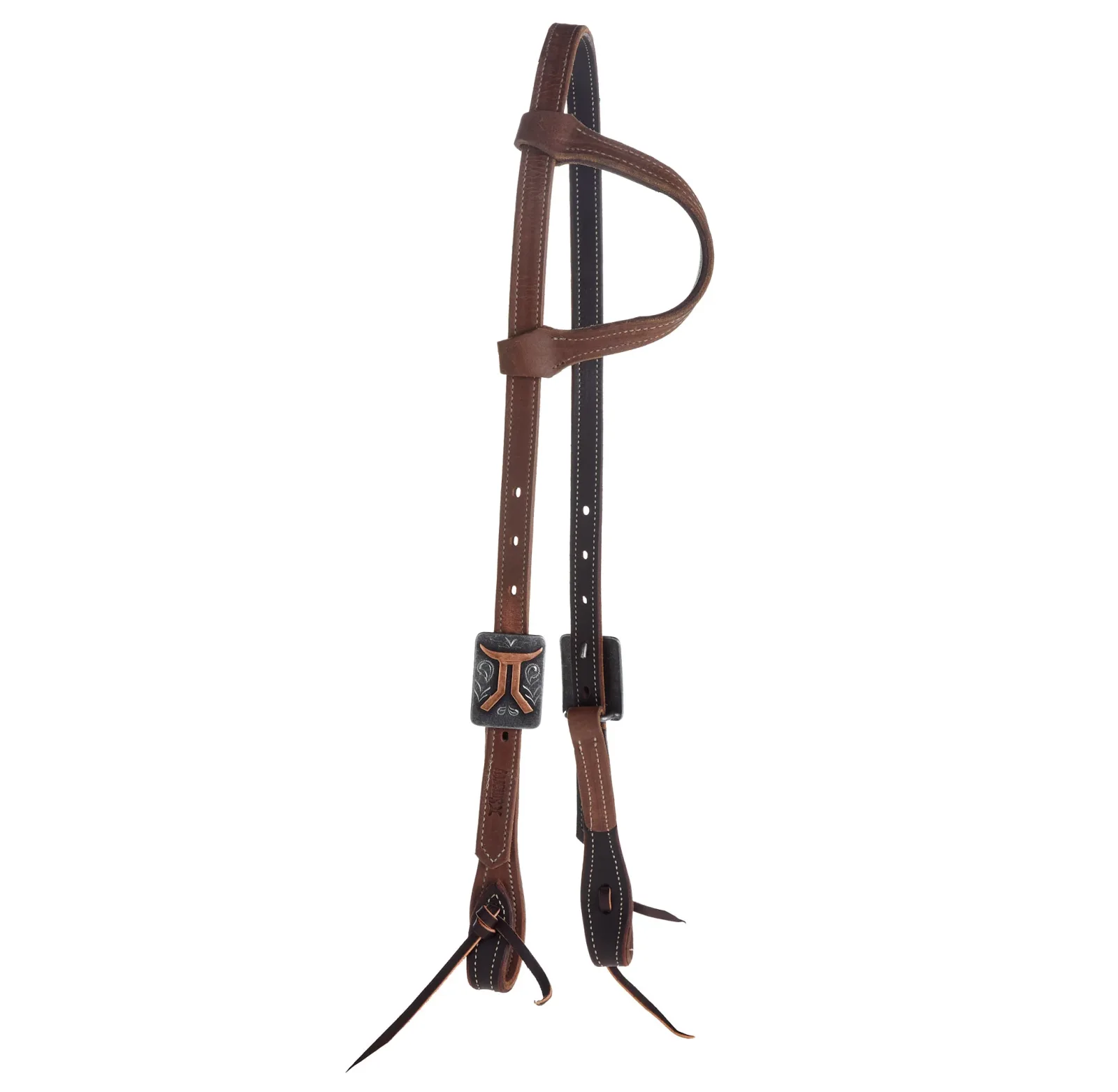 Weaver Leather Smarty Synergy 5/8 Single Ear Headstall with Silver Smarty Buckles - Image 2