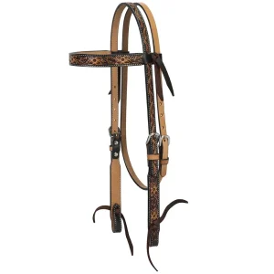 Weaver Leather Turq Cross Floral Tooled Browband Headstall