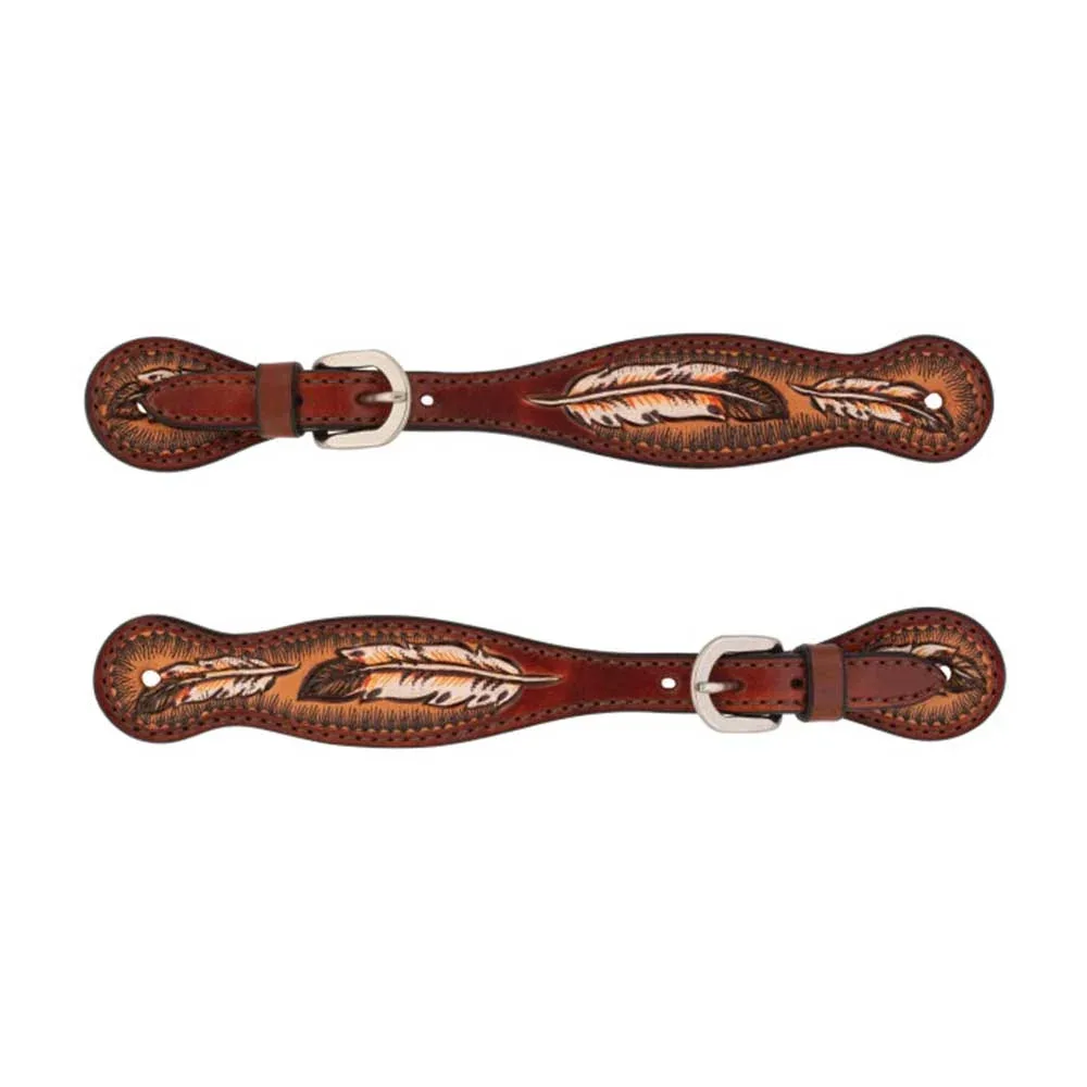 Weaver Leather Turquoise Cross Coco Feather Ladies' Spur Straps