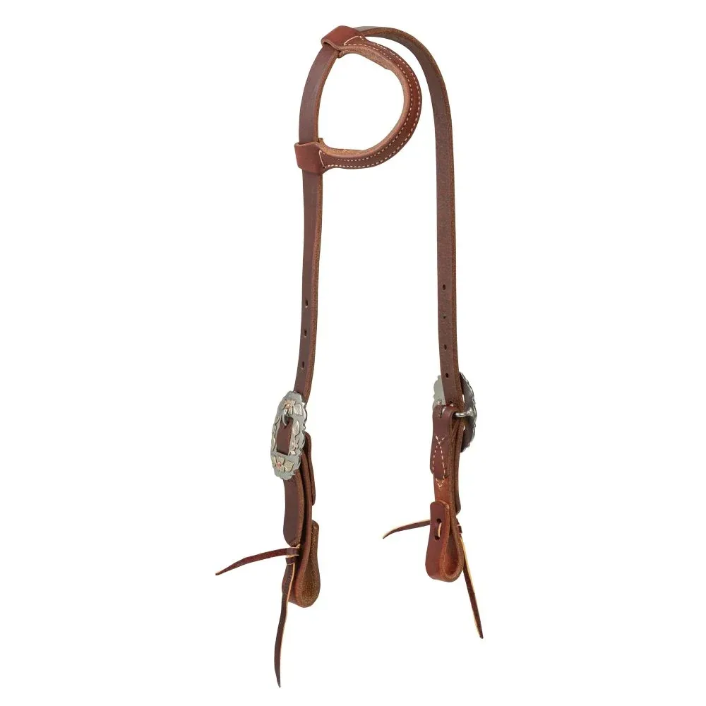 Weaver Leather Working Tack Single Ear Headstall with Floral Cart Buckle