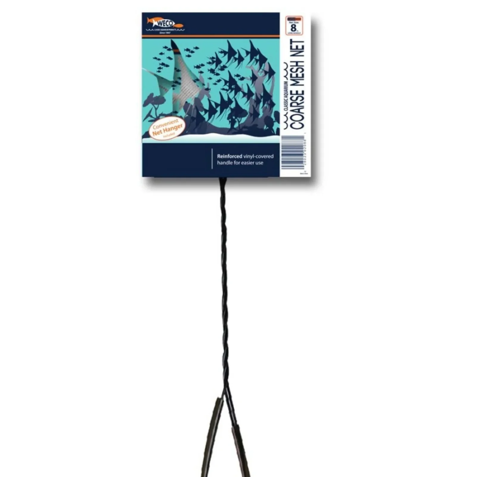 Weco Products Classic Coarse Mesh Net Extra Long Handle, Black, 1ea/8 in