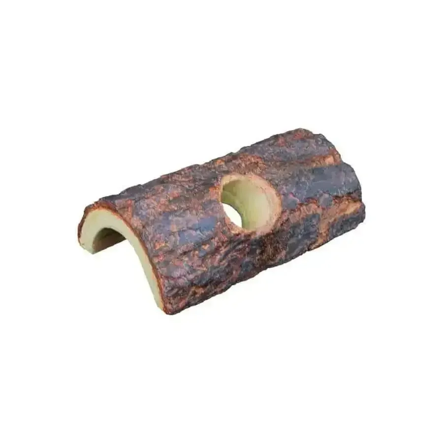 Weco Products Wecorama Sleepy Hollows Giant Pine Bark Lodge Terrarium Ornament Lodge Brown, Yellow