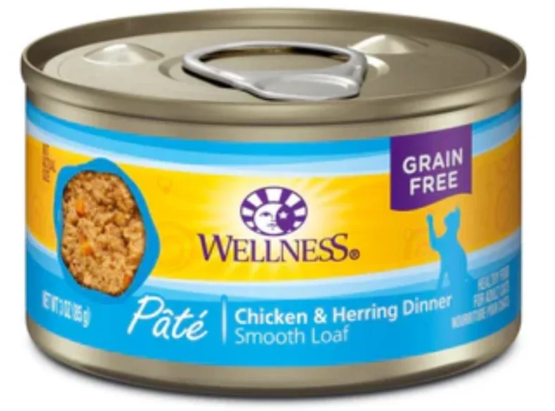 Wellness Complete Health Grain Free Chicken & Herring Pate Wet Cat Food-3oz-24Pc