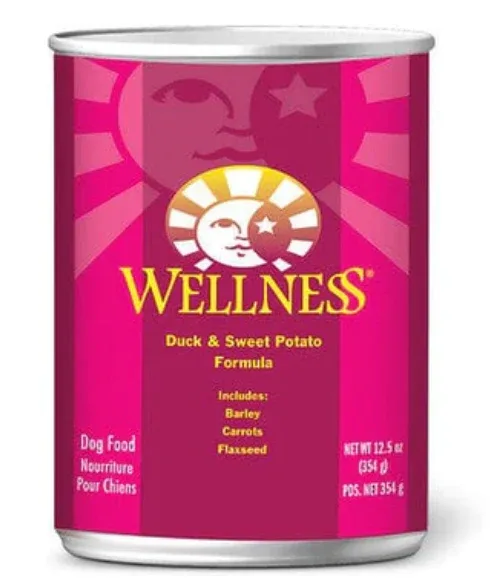 Wellness Complete Health Natural Duck and Sweet Potato Wet Dog Food-12.5oz-12Pck