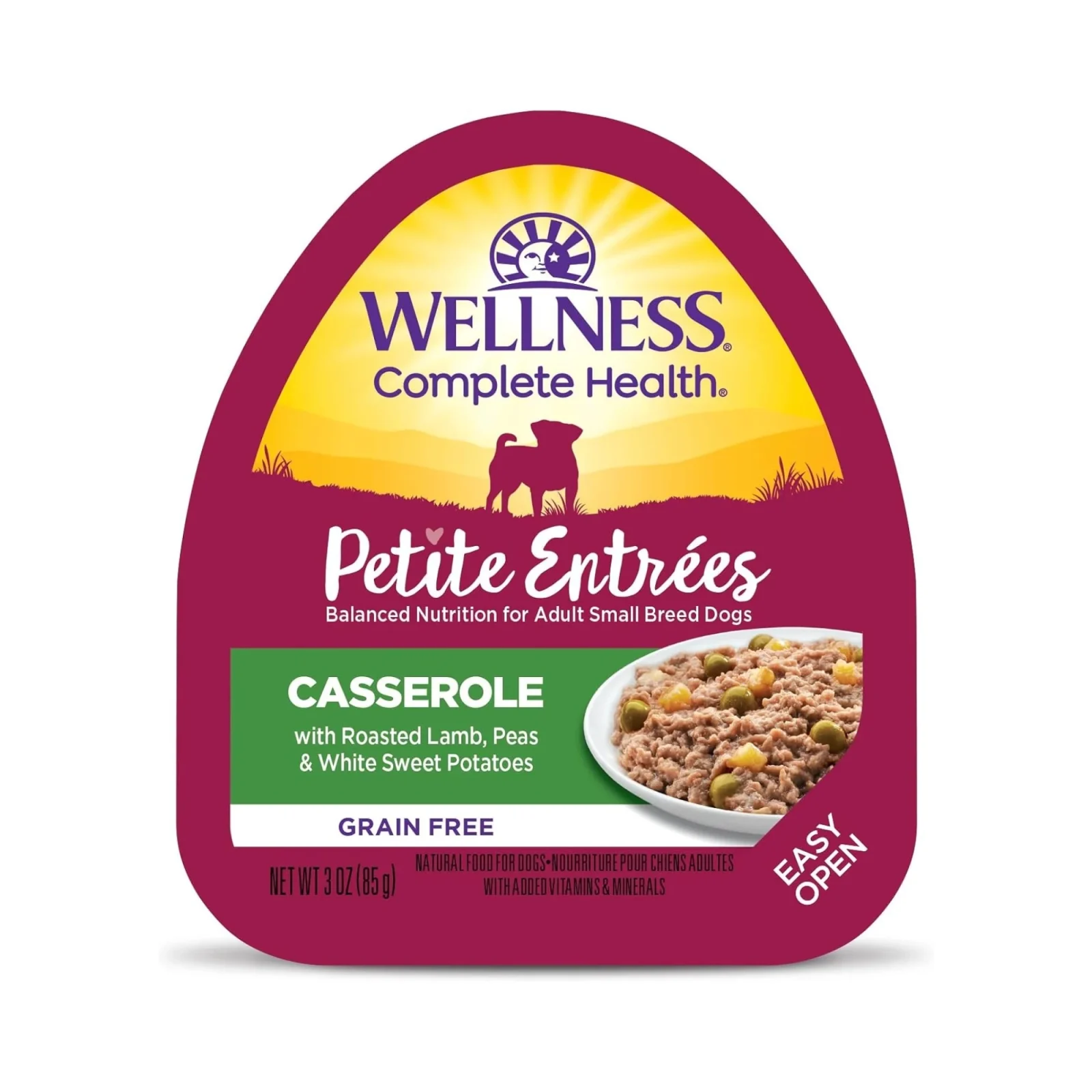 Wellness Complete Health Petite Entrées Casserole Roasted Lamb Pea White Sweet Potato, 3 oz, Case of 12