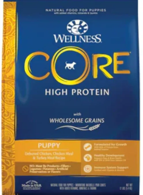 Wellness CORE High Protein Wholesome Grains Puppy Recipe Dry Dog Food 12lb Bag