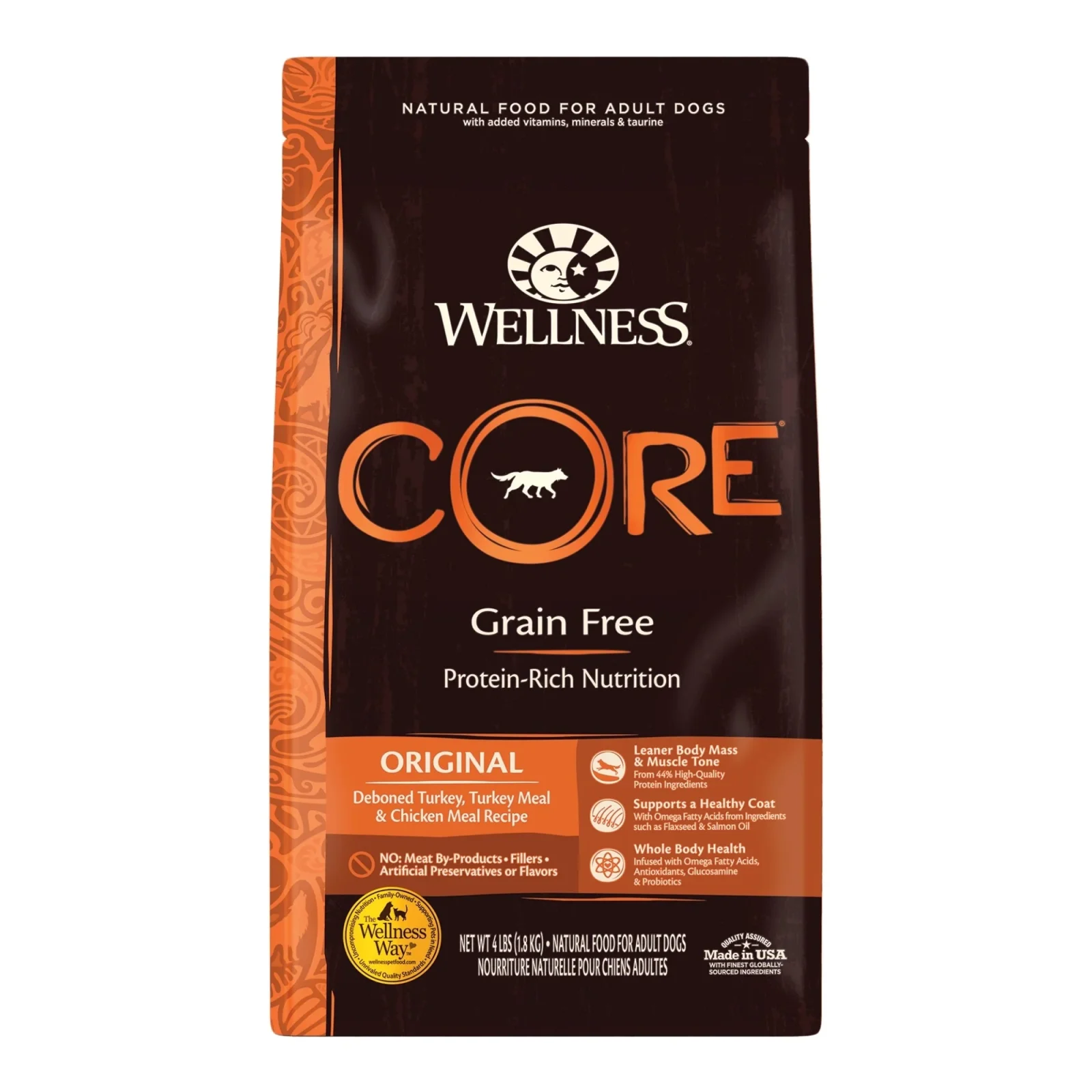 Wellness Core Original Grain Free Dry Dog Food, 4Lb