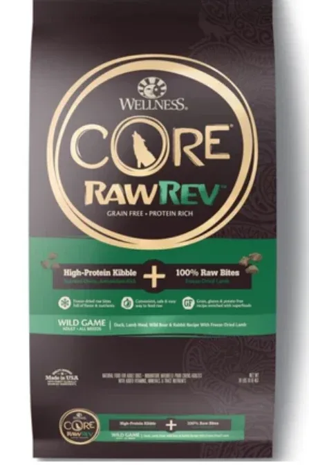 Wellness CORE RawRev Wild Game Duck, Lamb, Wild Boar & Rabbit/Freeze Dried Lamb