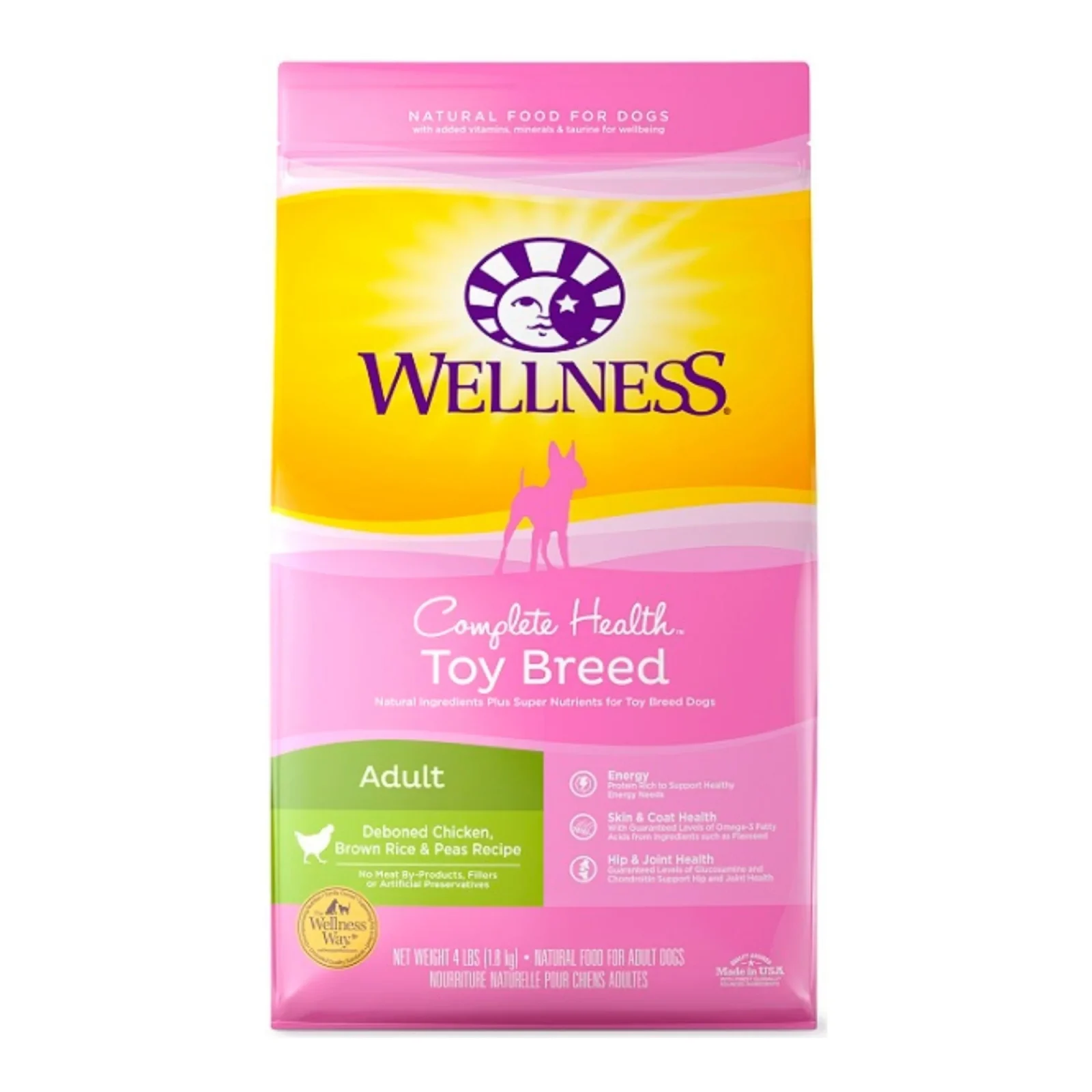 Wellness Dog Toy Breed 4Lb Chicken Brown Rice Complete Health