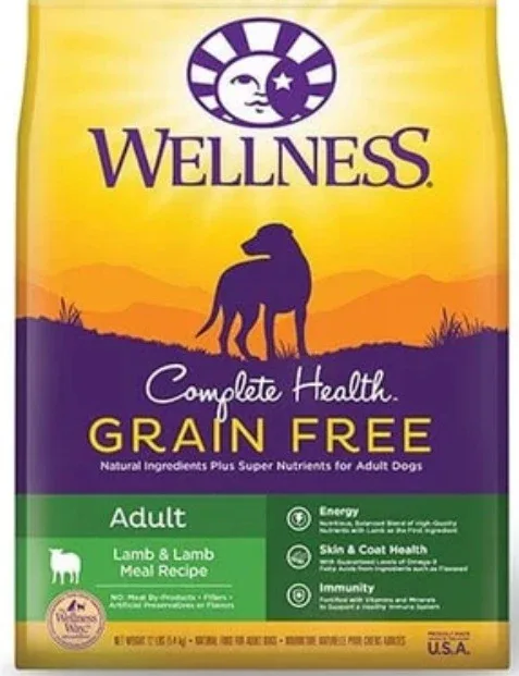 Wellness Grain-Free Complete Health Adult Lamb Meal Recipe Dry Dog Food 24lb Bag