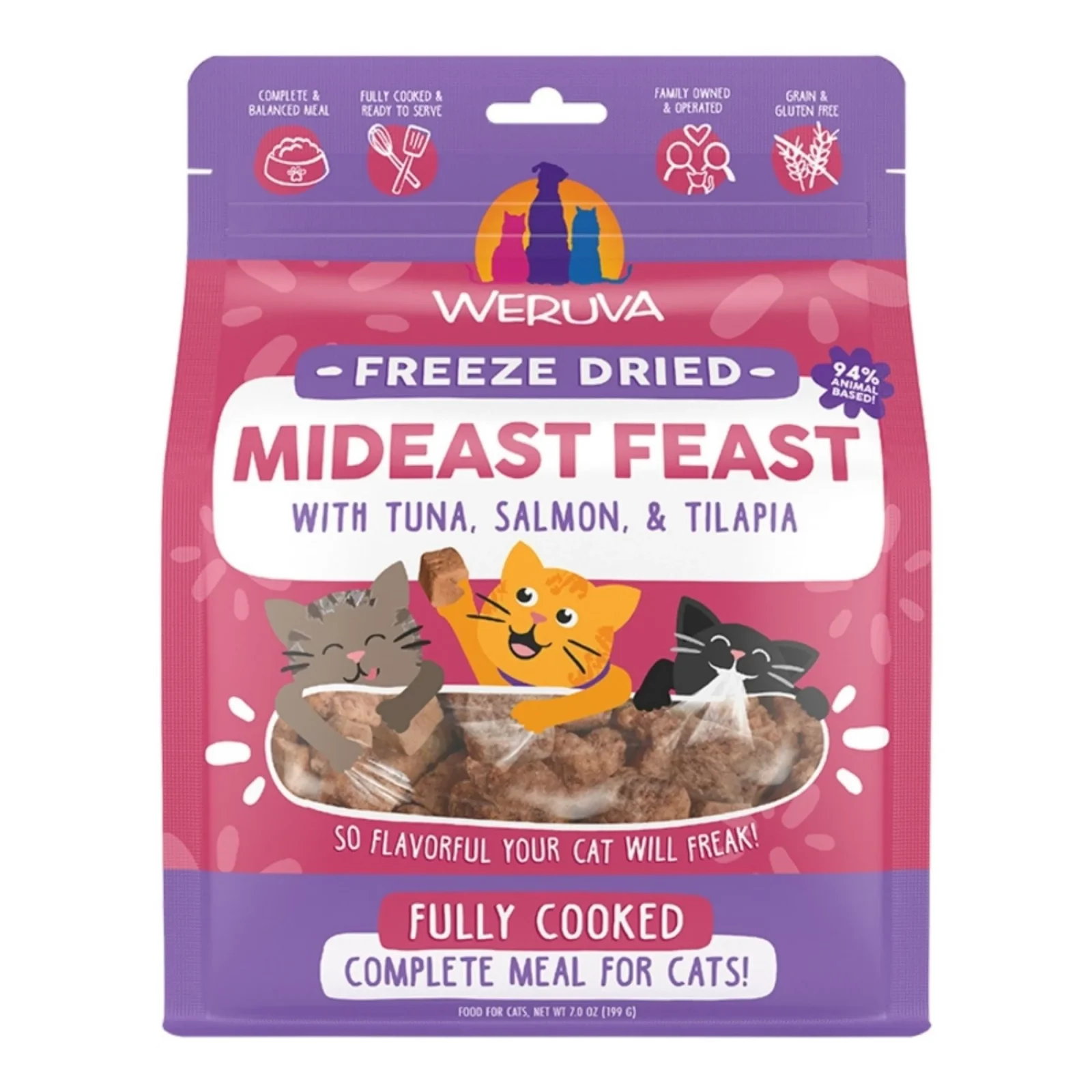 Weruva Cat Freeze-Dried Mideast Feast, 7 oz each, Case of 12