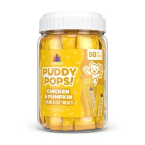 Weruva Cat Puddy Pops Chicken & Pumpkin Lickable Cat Treats, 0.5 oz each, Case of 50
