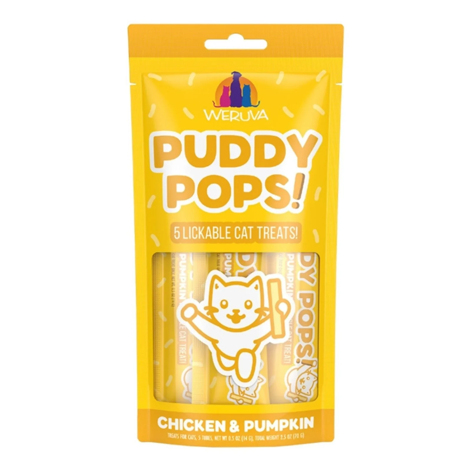 Weruva Cat Puddy Pops Lickable Cat Treat Chicken & Pumpkin, 5-Count