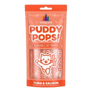 Weruva Cat Puddy Pops Lickable Cat Treat Tuna & Salmon, 5-Count