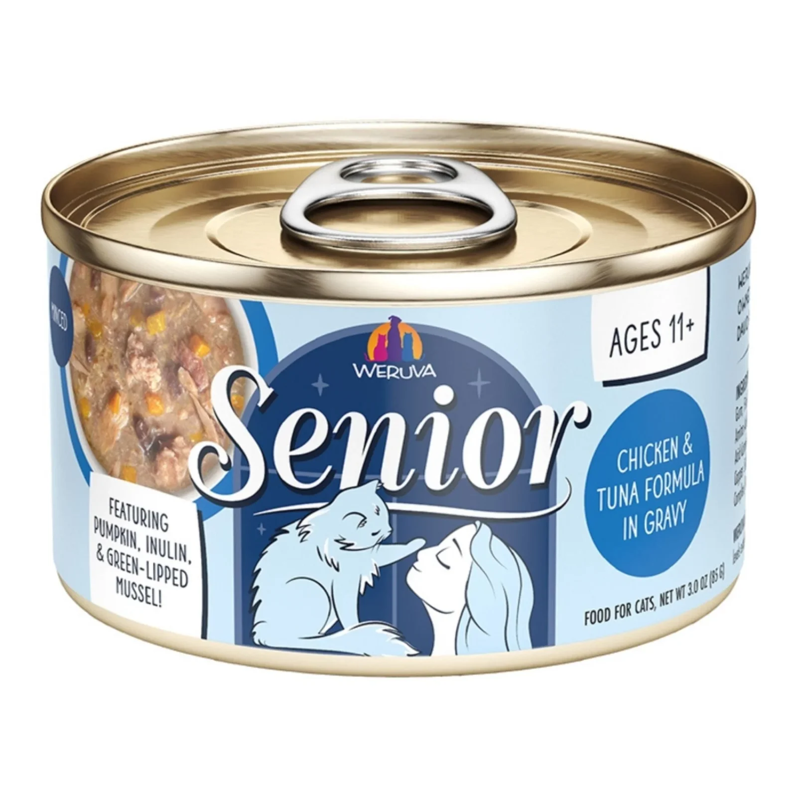 Weruva Cat Senior Chicken & Tuna Formula in Gravy, 3 oz each, Case of 12