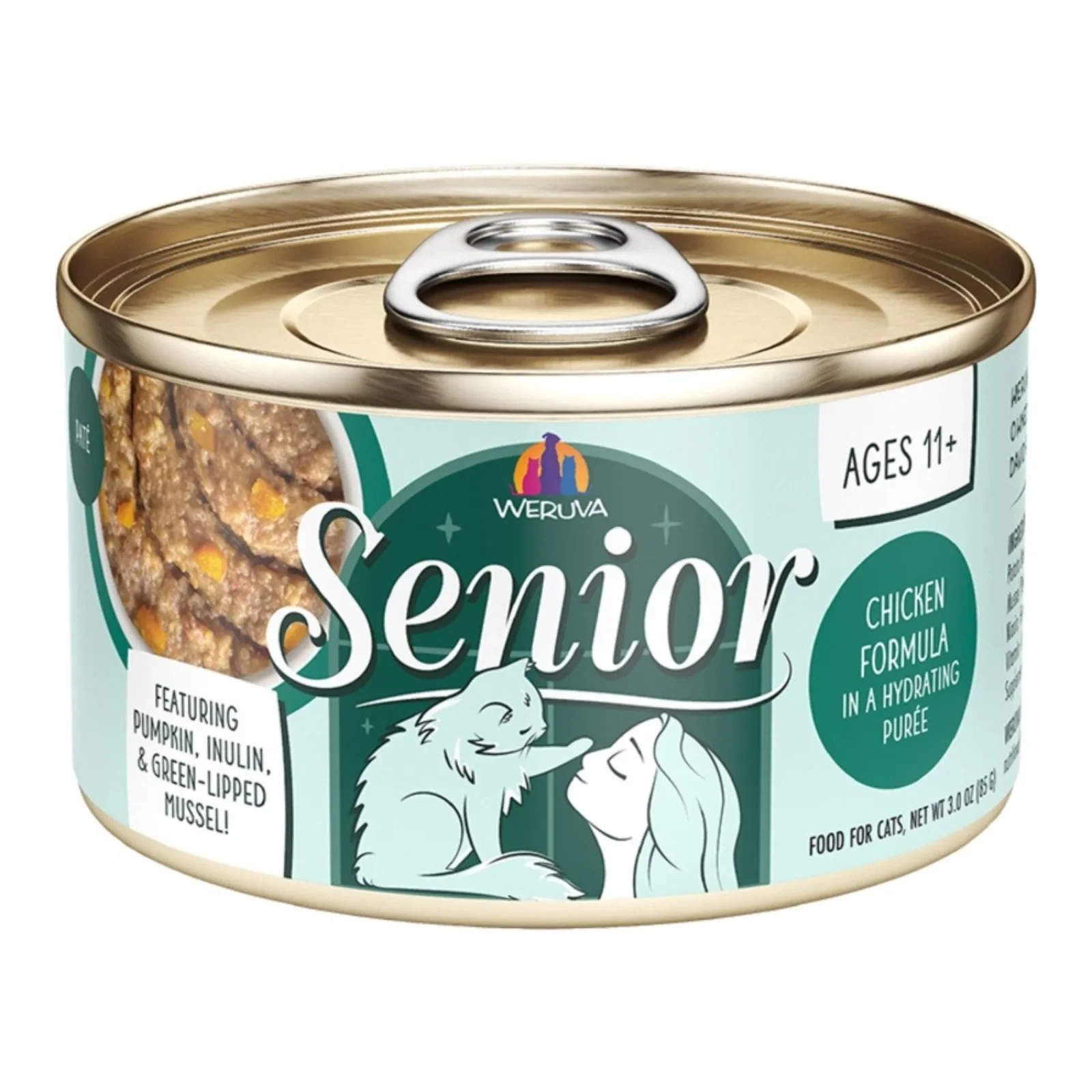 Weruva Cat Senior Hydrating Puree Chicken Formula, 3 oz each, Case of 12