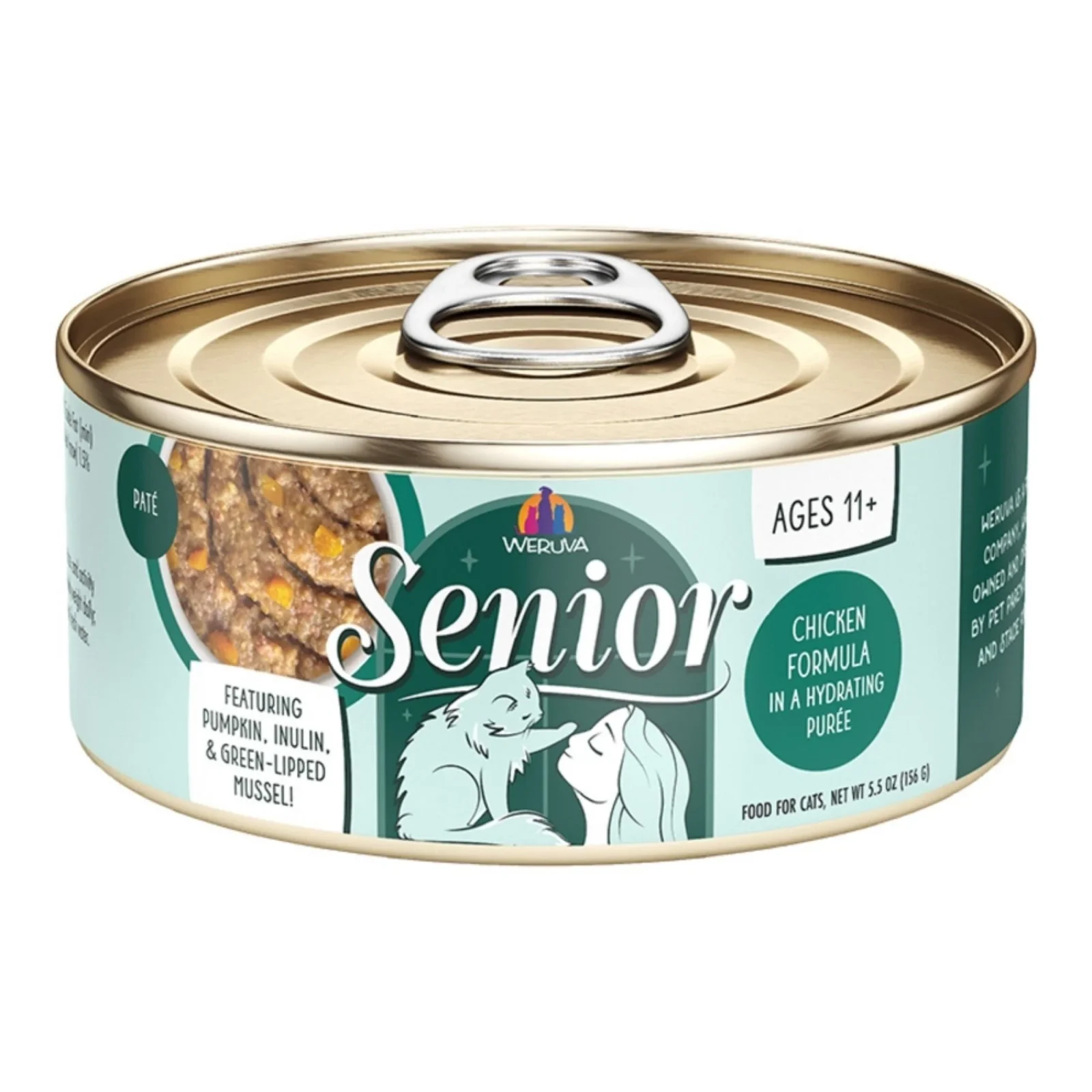 Weruva Cat Senior Hydrating Puree Chicken Formula, 5.5 oz each, Case of 8