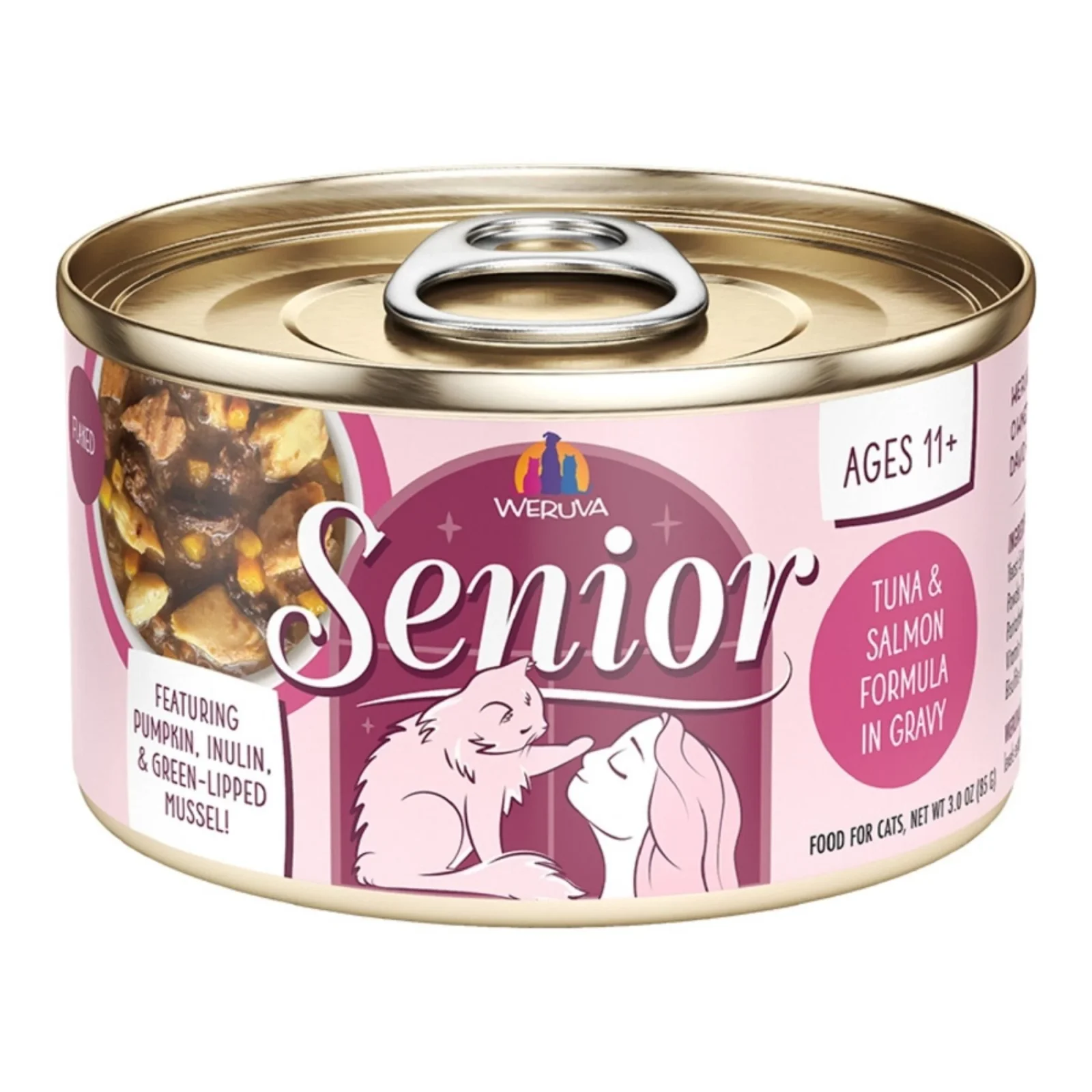 Weruva Cat Senior Tuna & Salmon Formula in Gravy, 3 oz each, Case of 12