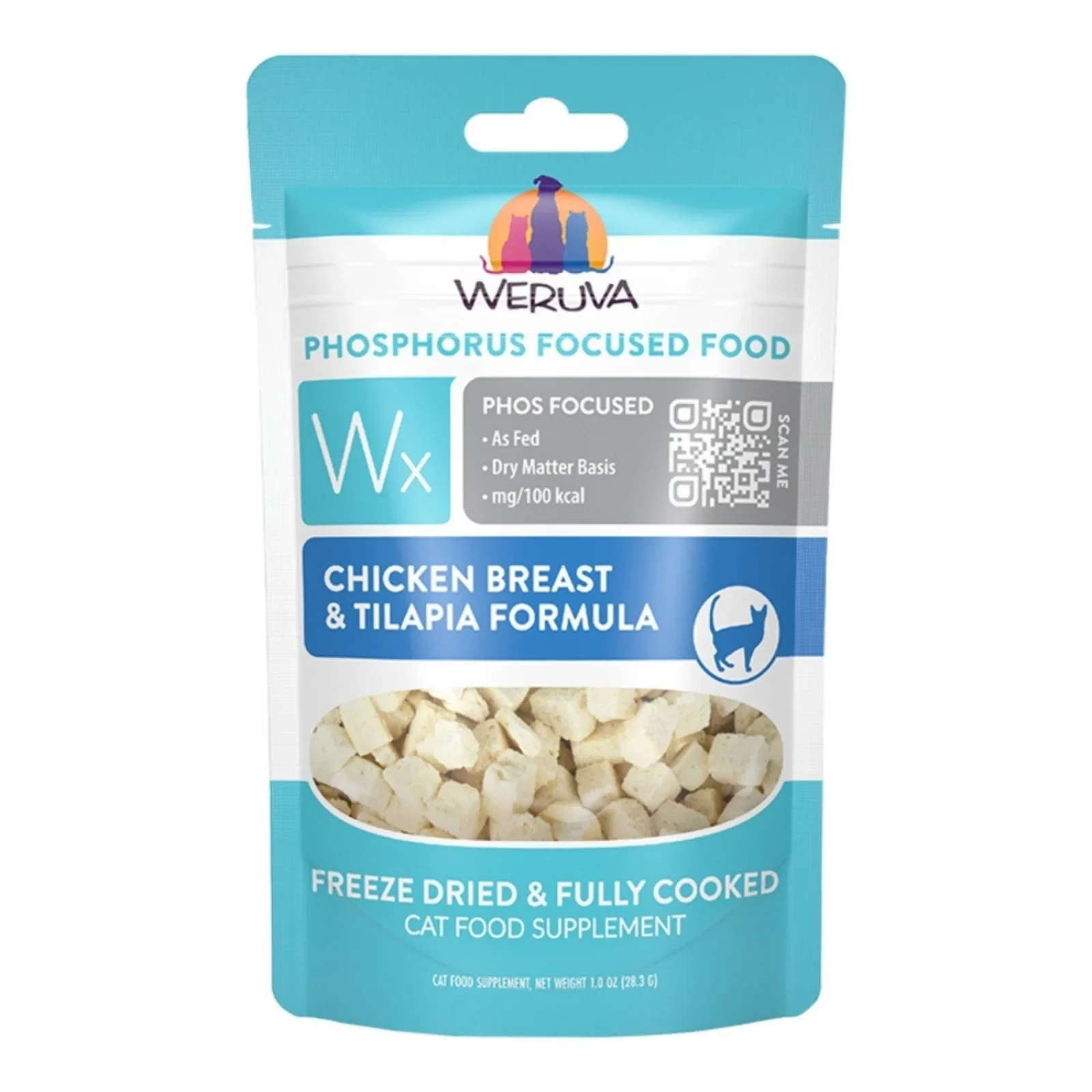 Weruva Cat Wx Freeze-Dried Chicken Breast & Tilapia, 1 oz each, Case of 12
