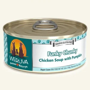 Weruva Funky Chunky Chicken Soup with Pumpkin, 5.5 oz, Case of 24