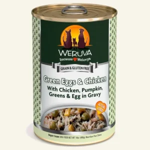 Weruva Green Eggs and Chicken with Chicken, Pumpkin, Greens and Egg in Gravy, 14 oz, Case of 12