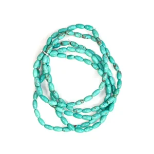 West And Company & 5 Str Green Turquoise Dainty Beaded Bracelet