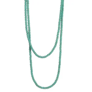 West And Company 66in.Turquoise Rondelle Bead Necklace