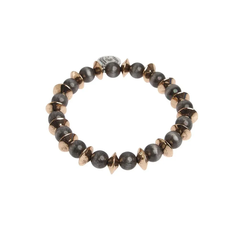 West And Company Faux Navajo Pearl with Gold Stretch Bracelet
