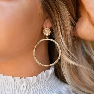 West And Company Gold Dotted Hoop Earrings