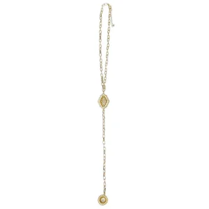 West And Company & Gold Lariat Style Necklace with Concho