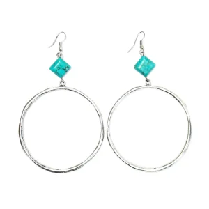 West And Company & Large Hammered Hoop Earrings