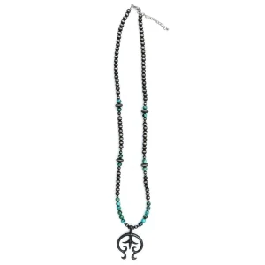 West And Company & Long Beaded Neckalce with Naja Charm