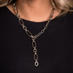 West And Company Silver Chunky Chain Y Necklace