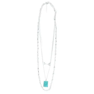 West And Company Silver Layered Chain with Arrows Necklace
