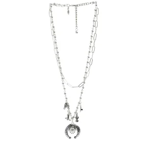 West And Company Silver Layered Charm Necklace