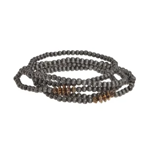 West And Company Six Dainty Faux Navajo Pearl Stretch Bracelets